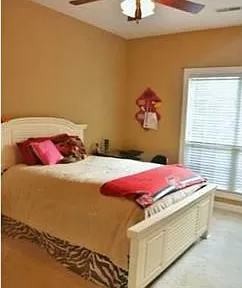 Picture of the second spare bedroom with a large walk-in closet located in the Coosaw Creek Country Club gated community in North Charleston, South Carolina, 29420.
