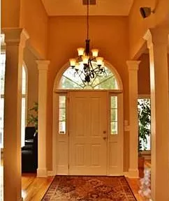 Picture of the beautiful front door and foyer in the house for sale by owner in the Coosaw Creek Country Club gated community located in North Charleston, South Carolina, 20420